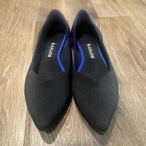 Rothy's Black Pointed-Toe Flats Sleek Minimalist Design